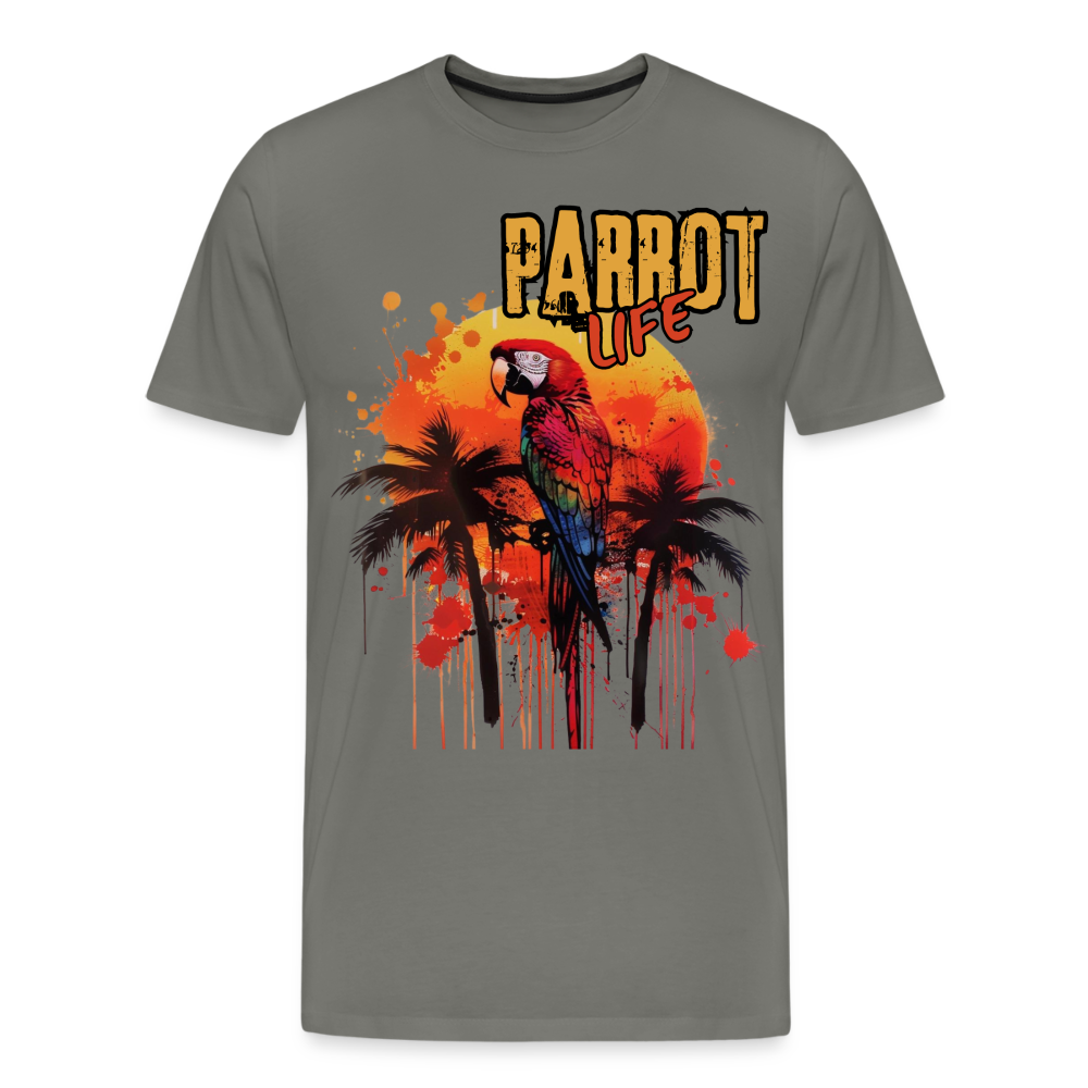 Parrot Life® Graffiti Men's Premium T-Shirt - asphalt gray