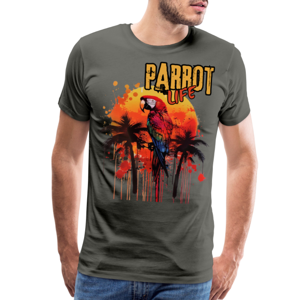 Parrot Life® Graffiti Men's Premium T-Shirt - asphalt gray