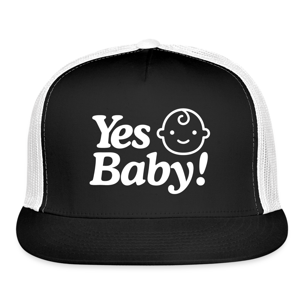 Yes Baby! (w/baby) Riptide Renegade Trucker Cap - black/white