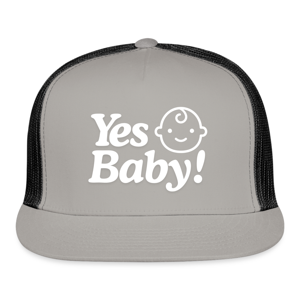 Yes Baby! (w/baby) Riptide Renegade Trucker Cap - gray/black