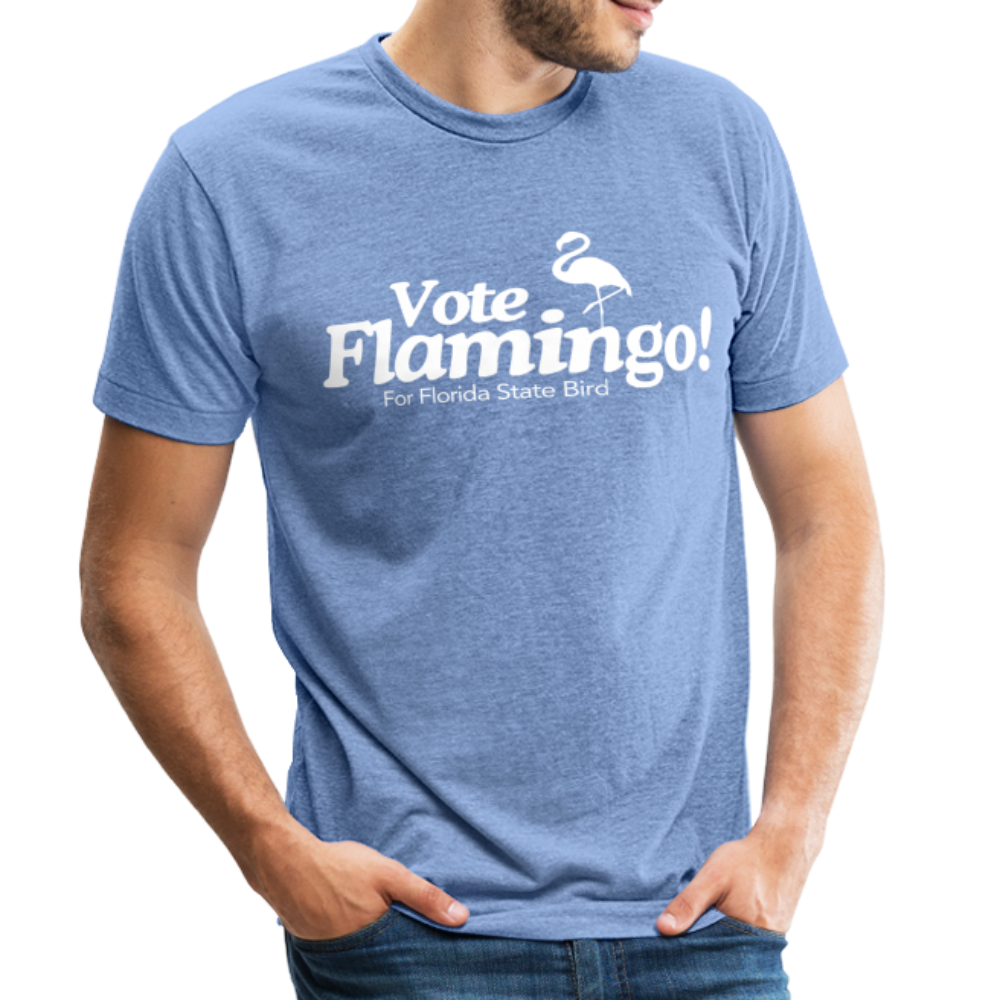 Flamingo for Florida Unisex Tri-Blend T-Shirt - heather blue