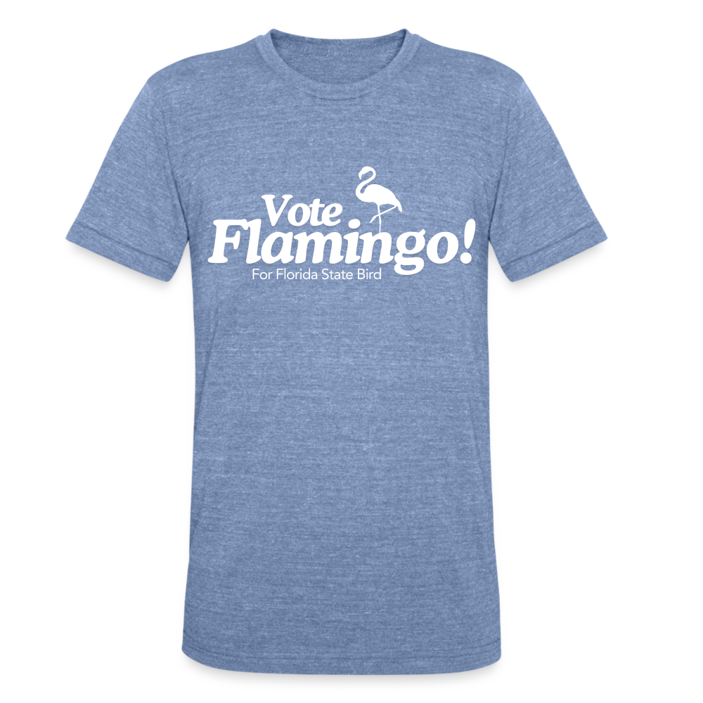Flamingo for Florida Unisex Tri-Blend T-Shirt - heather blue