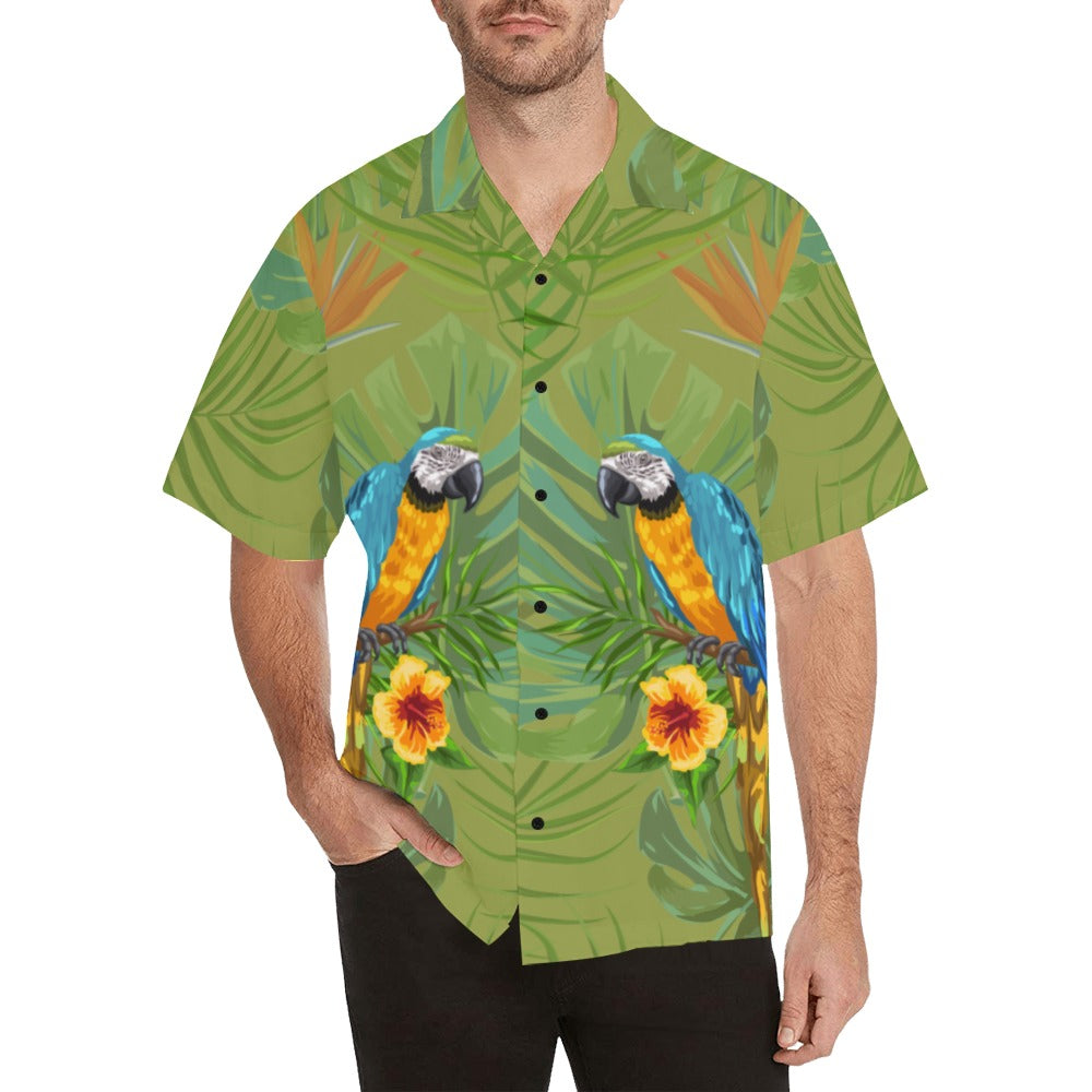 Tropical Parrot Hawaiian Shirt (8 Color Choices)