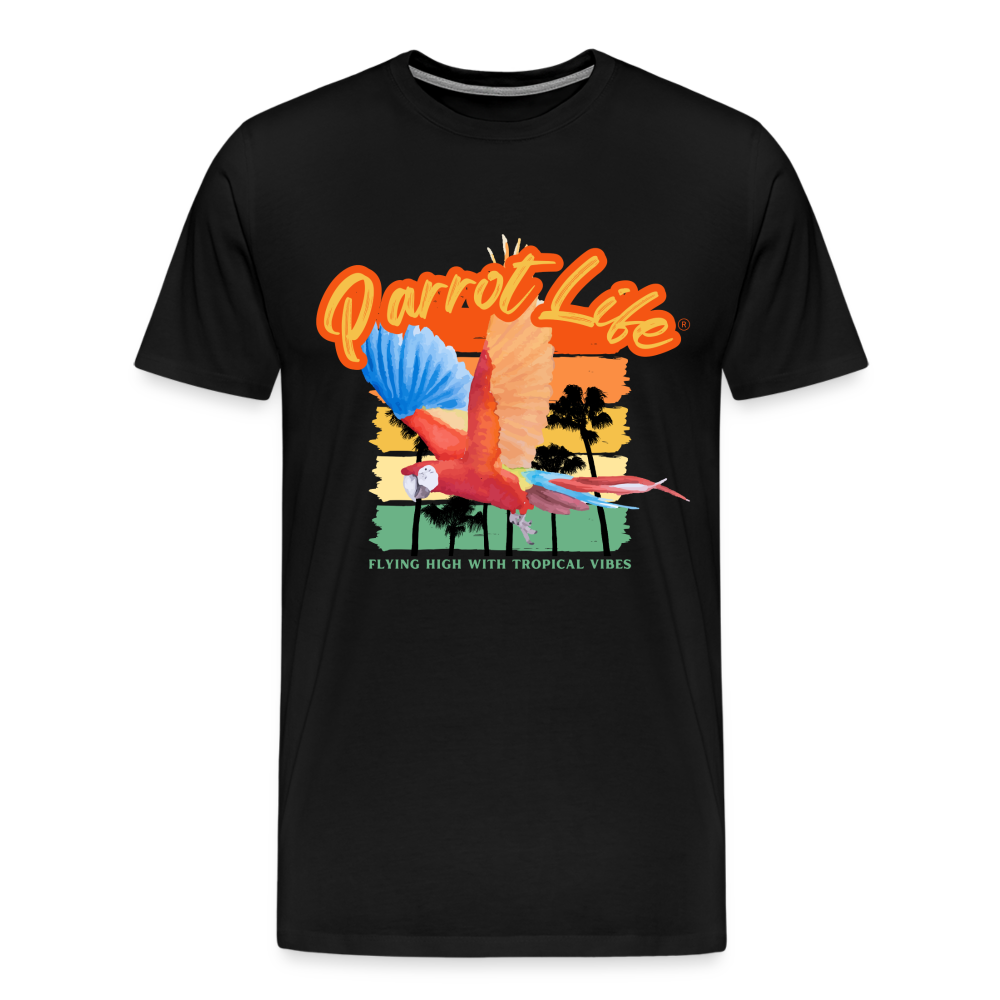 Parrot Life Flying High with Tropical Vibes Mens Premium T-Shirt - black