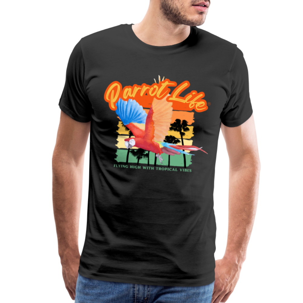 Parrot Life Flying High with Tropical Vibes Mens Premium T-Shirt - black